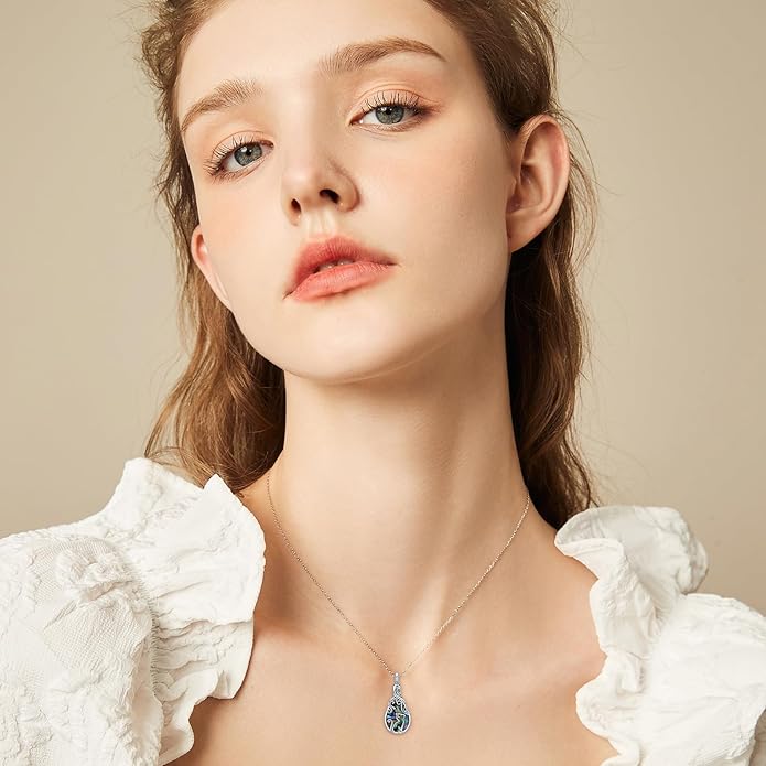 Animal Crystal Urn Necklace For Ashes Sterling Silver Butterfly Dragonfly Bee Phoenix Peacock Hummingbird Fox Angel Wing Pentagram Pentacle Cremation Necklace Heart Teardrop Urn Holder Necklaces For Women Memorial Jewelry