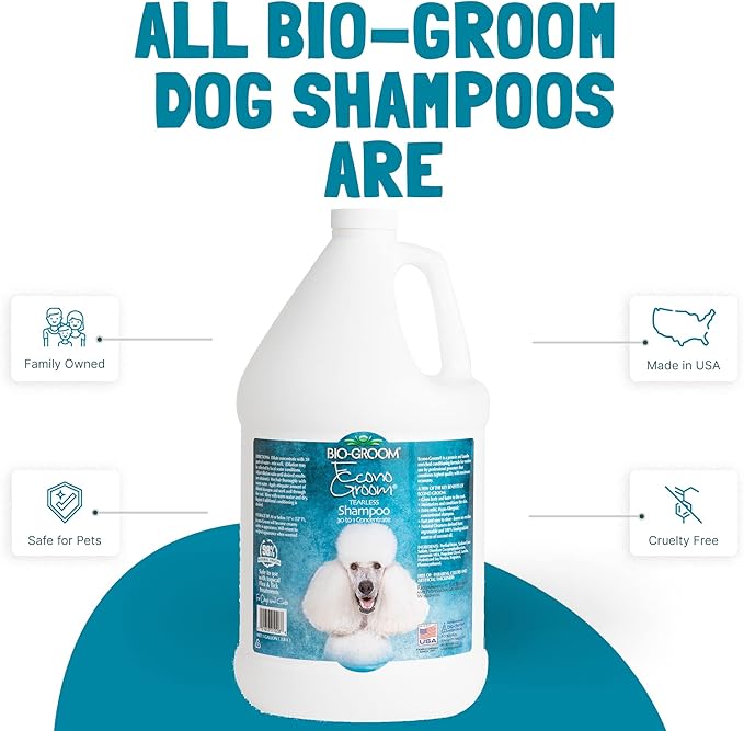 Bio-Groom Econo-Groom Tearless Dog Shampoo Concentrate - Cat & Dog Bathing Supplies, Puppy Shampoo for Gentle Skin, Cruelty-Free, Made in USA, Hypoallergenic, Tear-Free Dog Products - 1 Gallon