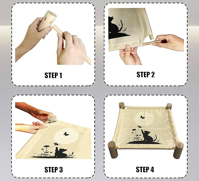 Cozy Butterfly Flower Cat Beds, Wooden Hammock Bed for Indoor Cats, All Seasons Comfort, Cat Bed Also Suitable for Small Dogs, Pet Beds