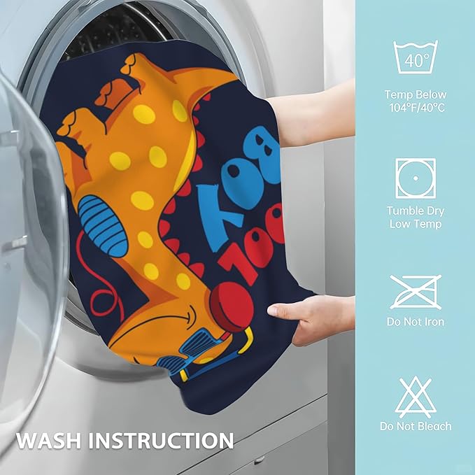 Cute Dino 2 Pack Hand Towels for Bath,Cartoon Dinosaur Decorative Towels Highly Absorbent Soft Towels for Bathroom Beach Kitchen Spa Gym Face Towel 14x28 Inch