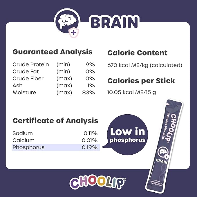 Squeeze Vita Stick Lickable Treats for Dogs & Cats. 49 Brain Support Sticks with Essential multivitamins. Soft and Tasty Paste for All Life Stages, Supporting Brain Health