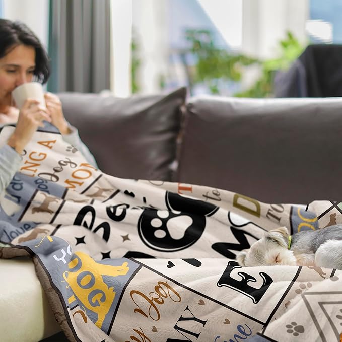 XALAZY Dog Mom Gifts Blanket, 60"X80" - Best Dog Lovers Gifts for Women