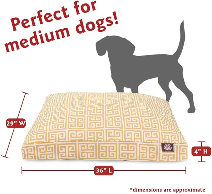 Majestic Pet Towers Rectangle Pet Bed - Orange - Medium