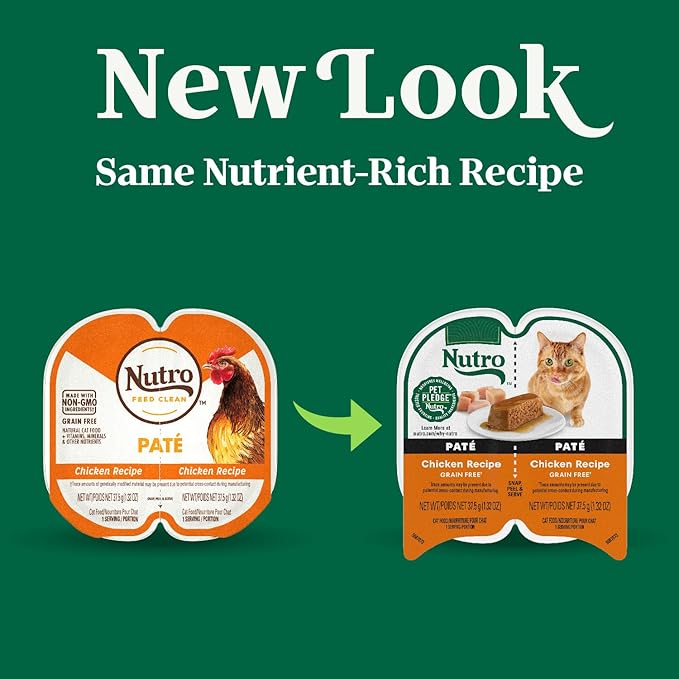 Nutro Perfect Portions Wet Cat Food Paté Chicken Recipe, (24) 2.64 oz. Twin-Pack Trays