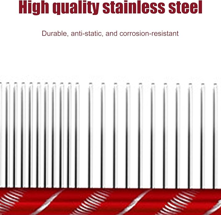 Dog Comb By MEKBOK - Grooms Cats As Well - For Medium to Thick Coats - 8 Inch Length - Rounded Spine - Grooming Tool for Mats and Shedding