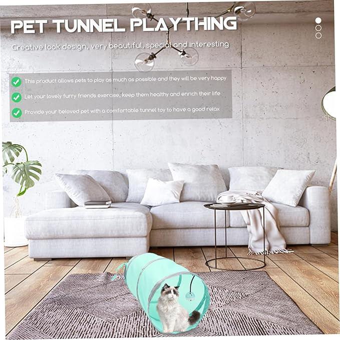 Interactive Cat Tunnel Toy Indoor Cats Kittens Foldable Pet Play Tunnel Home Use Toys Active Play Exercise