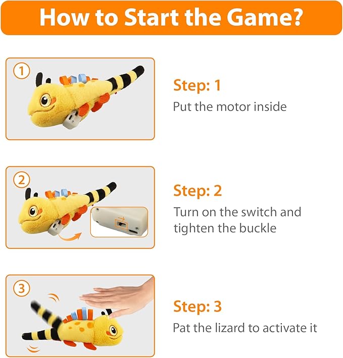 Gigwi Interactive Catnip Cat Toys, Electronic Flopping Toys Motion Activated, Automatic Moving Cat Toys for Indoor Cats, USB Rechargeable Cat Enrichment Toy Self Play for Hunting and Kicker, Lizard