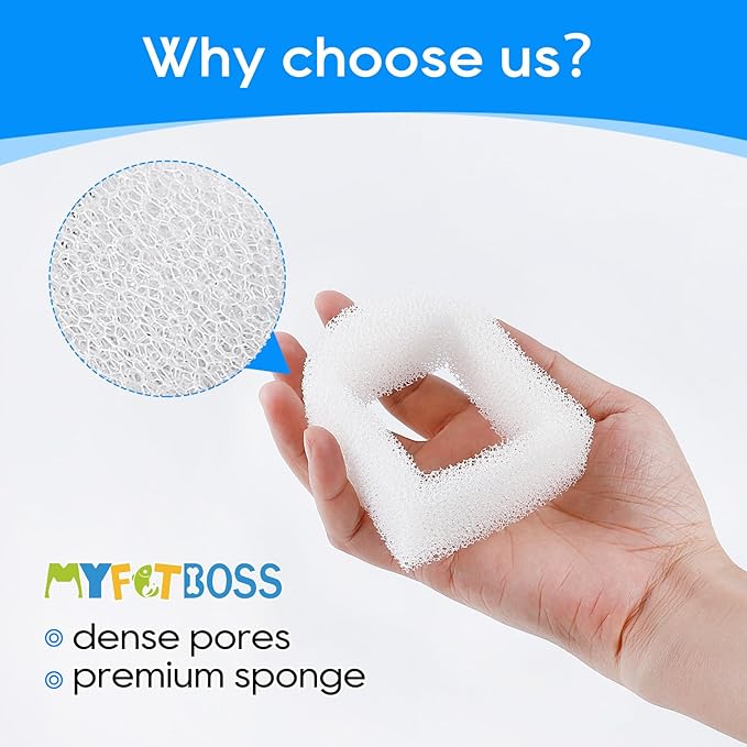 18PCS Cat Water Fountain Filters for Petsafe Water Fountain, for Drinkwell Pet Fountain Filters, Replacement Foam Filters for Drinkwell 360 Pet Fountain Seaside Pagoda 1/2 Gallon Fountains