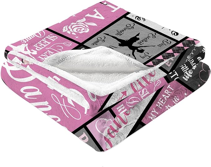 Dance Gifts for Girls Blanket, Dance Recital/Ballet/Ballerina Gift for Girl, Dancer Gifts for Girls Teens Teacher on Birthday Christmas 50"x60"