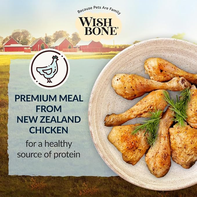 Wishbone Roost New Zealand Chicken, Gluten Free, Grain Free Dry Cat Food - Premium Chicken Recipe Cat Food for Overall Pet Health - 4 lb