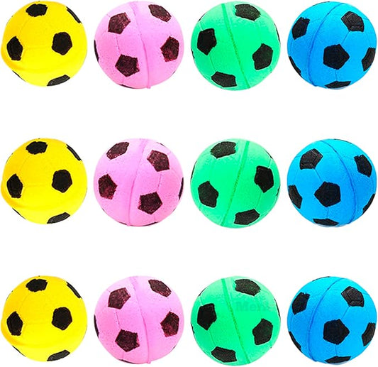CoCoo Sponge Cat Balls, 1.5 - Inches, Soft Foam Soccer Balls for Exercise and Interactive Activity, Sturdy, Bouncy Balls for Feline (12 Pieces)