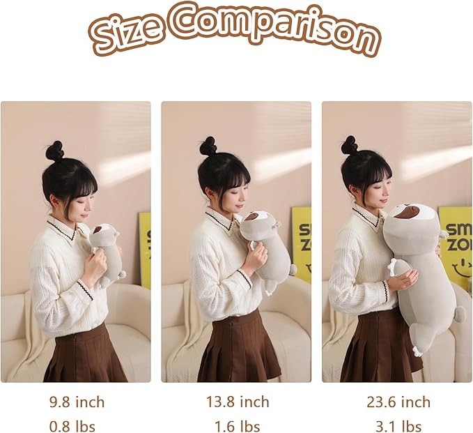 SQEQE Weighted Sloth Plush, Weighted Sloth Stuffed Animal, Cute Sloth Plushies Sloth Pillow Toy Gift for Kids Adults Brown 9.8 Inch, 0.8 Lbs