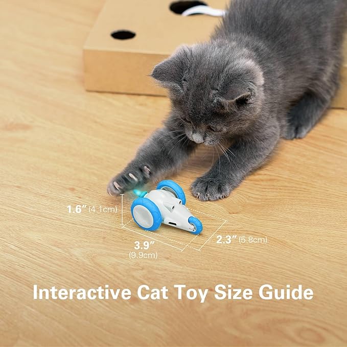 ONE PIX Cat Interactive Toys for Indoor Cats, Christmas Cat Toys, Electric Cat Toys with LED Lights, Smart Cat Mouse Toys for Self Play, Automatic Cat Toys with USB Rechargeable, Gifts for Cats