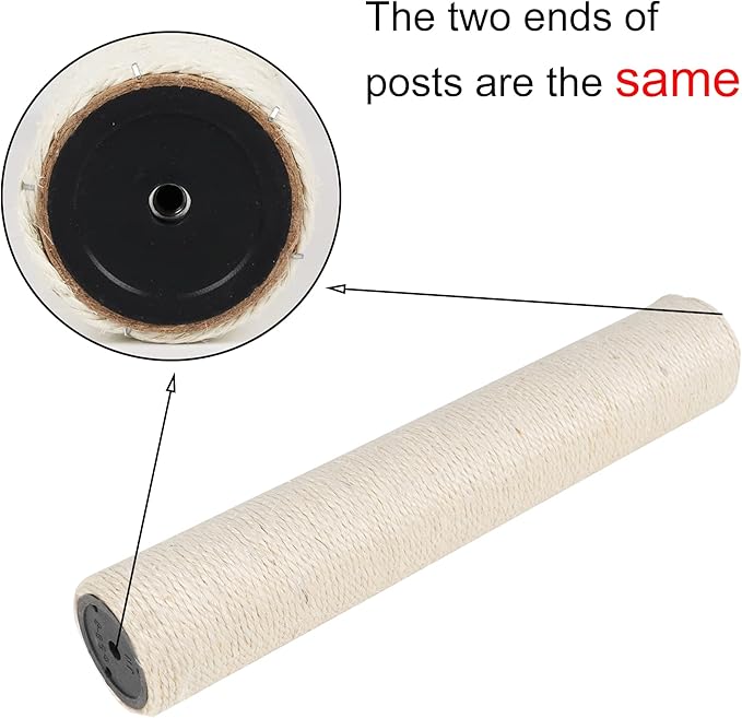 Dimaka Cat Scratching Post Replacement Pole, Cardboard and Sisal (Beige-2 Posts, 7.9 in / 20 cm)