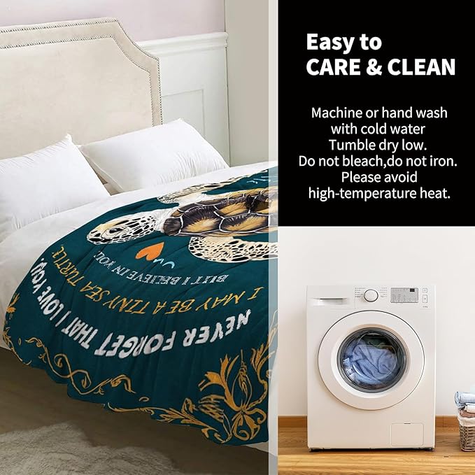 Sea Turtles Blanket Gifts for Women Girls Boys Kids Adult Teen Birthday Christmas Valentine Positive Ocean Animal Present Decor Bedroom Living Room Couch Bed Sofa Soft Cozy Plush Flannel Throw 60"x50"