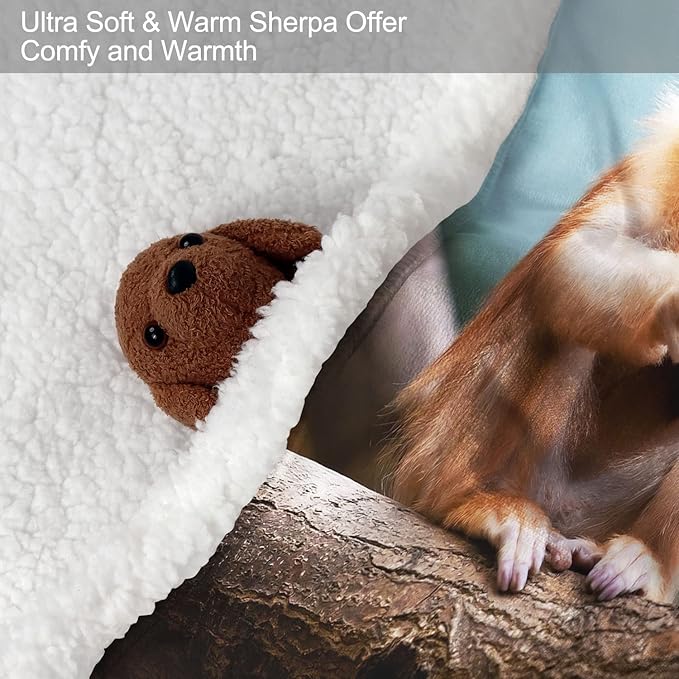 Golden Monkey Sherpa Blanket, Animal Print Fleece Throw Blankets for Couch Sofa Bed, Super Soft Warm and Lightweight, 50" x 60"