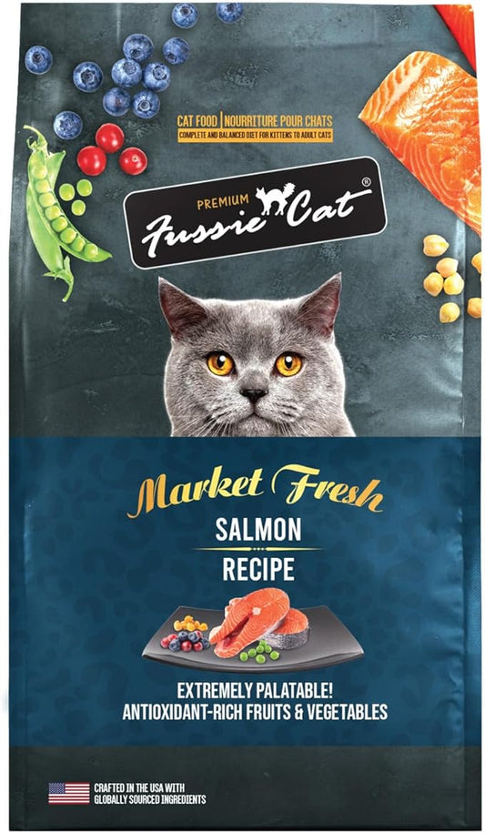 Fussie Cat Market Fresh Salmon Recipe,Dry Cat Food, 10lb Bag