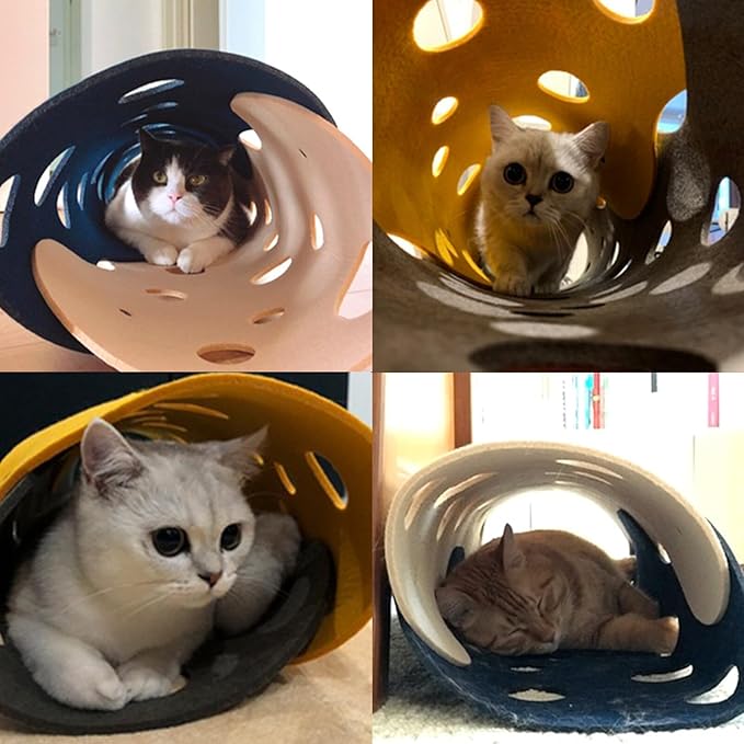 Rehomy Detachable Cat Tunnel Durable Pet Toys Play Tunnel Detachable Washable Felt Cat Litter Pet Supplies