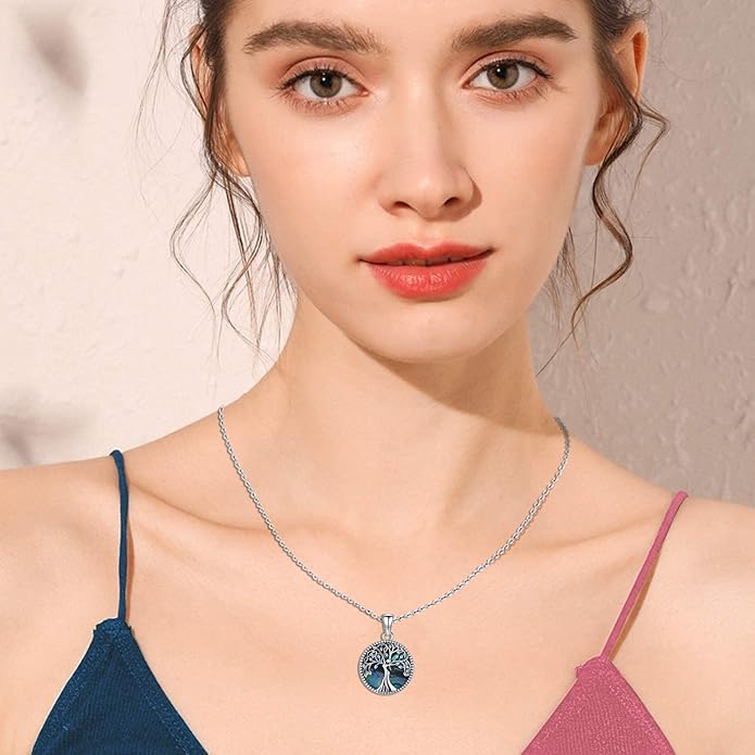 Aniu Cremation Jewelry for Ashes S925 Sterling Silver Urn Necklace Memorial Necklace for Human Ashes of Loved Ones Keepsake Pendant for Men Women