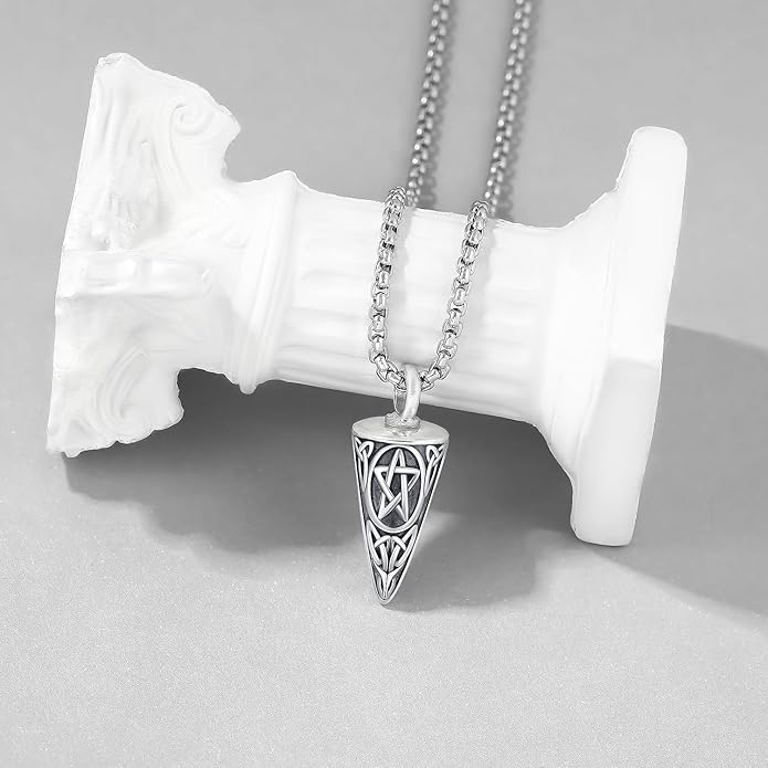 Aniu Cremation Jewelry for Ashes S925 Sterling Silver Urn Necklace Memorial Necklace for Human Ashes of Loved Ones Keepsake Pendant for Men Women