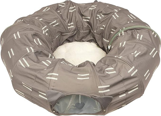 Kitty City Large Cat Tunnel Bed, Cat Bed, Pop Up Bed, Cat Toys, Brown