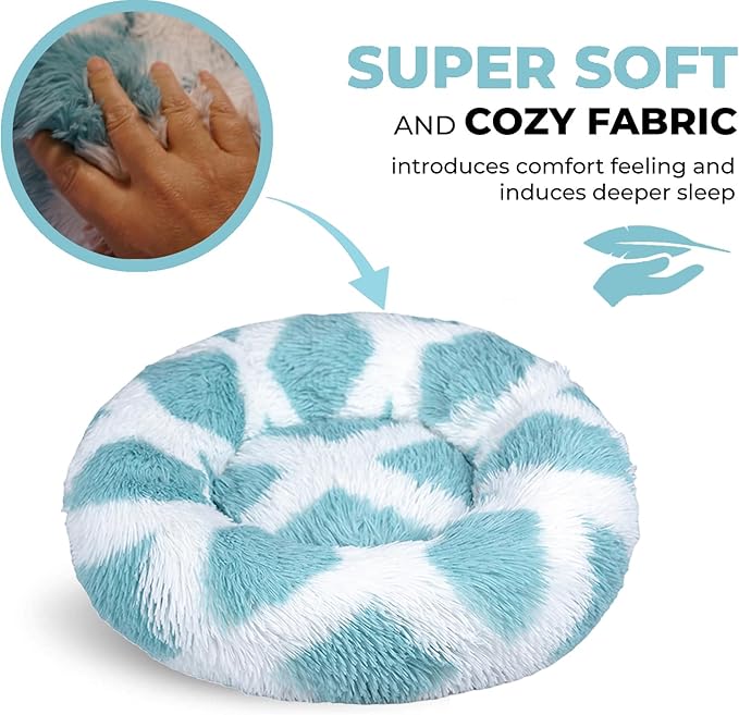 Whiskers & Friends Cat Bed, Cat Beds for Indoor Cats Washable, Small Dog Bed Calming Pet Bed, Cat Beds & Furniture, Large Cat Bed, Kitty Kitten Bed