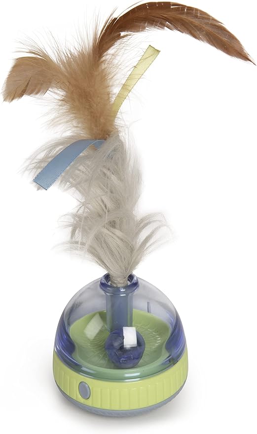 SmartyKat Silly Spinner Electronic Motion & Light Up Cat Toy, Battery Powered - Blue/Green, One Size