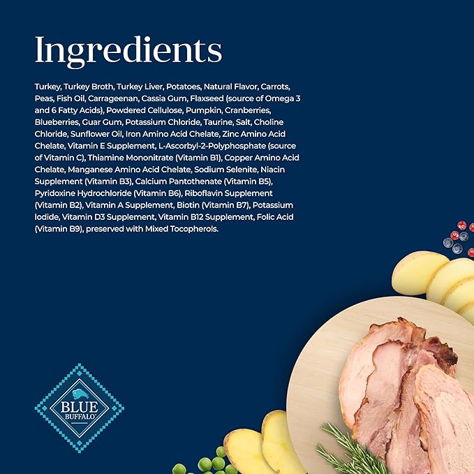 Blue Buffalo Basics Grain-Free Adult Wet Dog Food, Skin & Stomach Care, Limited Ingredient Diet, Turkey Recipe, 3-oz Can, 24 Count