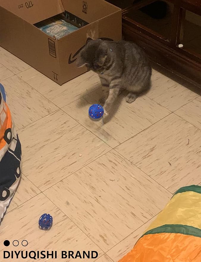 Cat Toy Gift Set - 5 Colorful Bell Balls + Fish-Shaped Catnip Toy, Perfect for Interactive Play, Anxiety Relief, Digestion Aid, Exercise, for All Cats