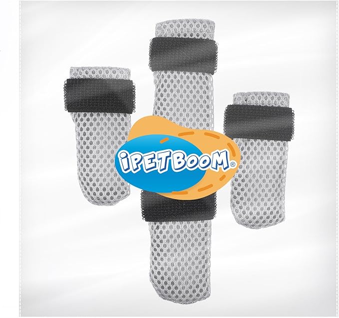 4Pcs Cat Nail Caps Cat Mittens, Cat Claw Covers Cat Nail Covers Caps Shoes for Cats Socks AntiScratch Cat Paw Protector Cat Claw Caps Pet Grooming Cat Booties for Bathing Shaving Checking, Grey M