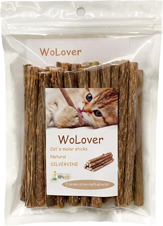 Silvervine Sticks for Cats, Natural Catnip Sticks Matatabi Chew Sticks Teeth Molar Chew Toys for Cat Kitten Kitty (25 PCS)