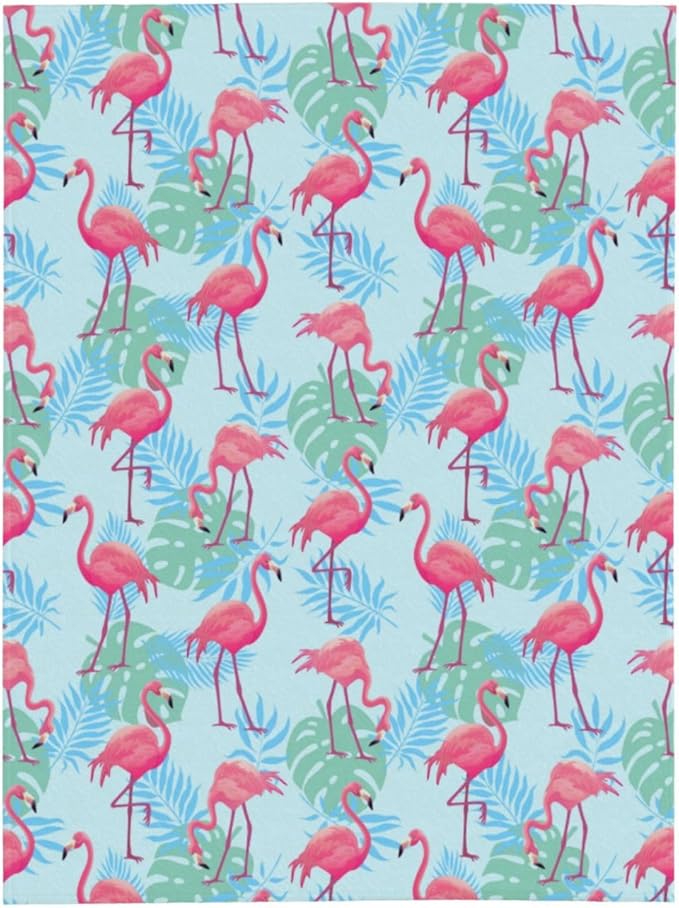 Flamingo Blanket Throw 80"X60", Cozy Lightweight Plush Flamingo Print Blanket, Gifts for Kids Adults