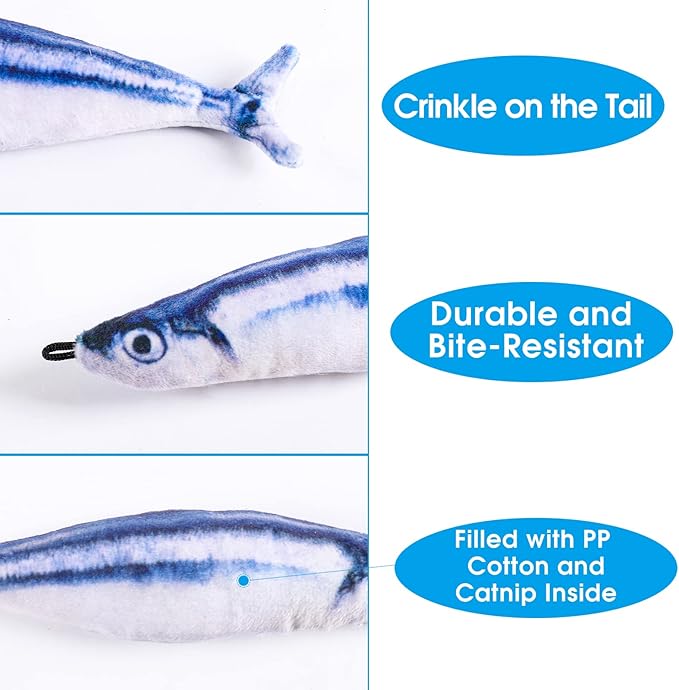 9 PCS Cat Fishing Pole Toy, Retractable Cat Feather Toys with Cat Wand Plush Fish Worm Feathers with Bells Catnip Interactive Cat Teaser Toys for Kitten Cat