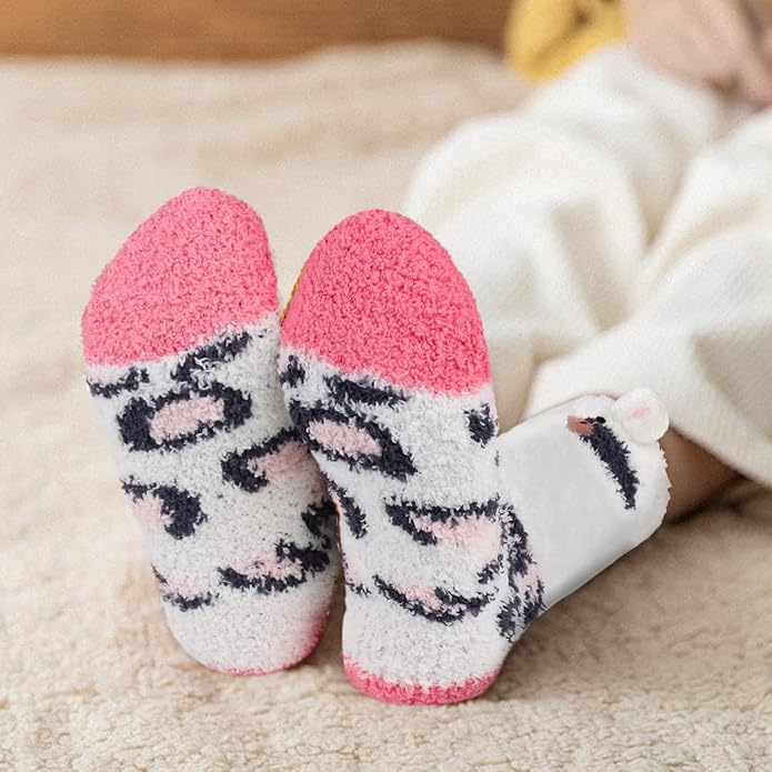 Benefeet Sox Cute Fuzzy Socks for Women Girls Fluffy Warm Cozy Novelty Slipper Socks Funny Animal Plush Sleeping Socks