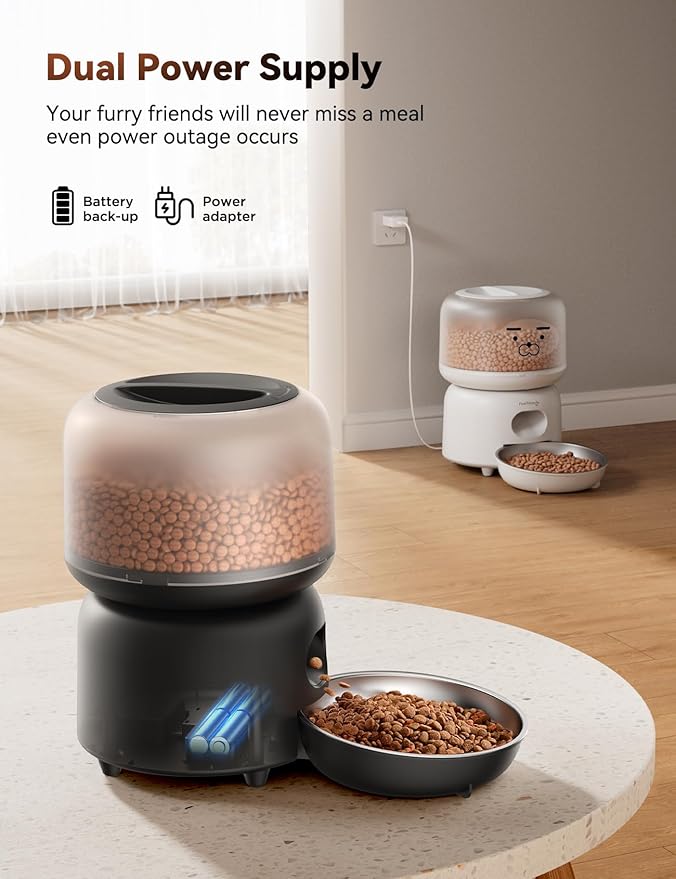 Automatic Cat Feeder WiFi Connected,FEELNEEDY 3L Cat/Dog Food Dispenser, Timed Pet Feeders for Dry Food,Up to 36 Portions 10 Meals Per Day (Only Support 2.4G WiFi)
