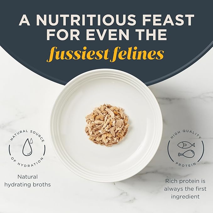 Reveal Natural Wet Cat Food, 12 Count, Grain Free, Limited Ingredient Cat Food Pouches, Tuna with Shrimp in Broth, 2.47 oz Pouches