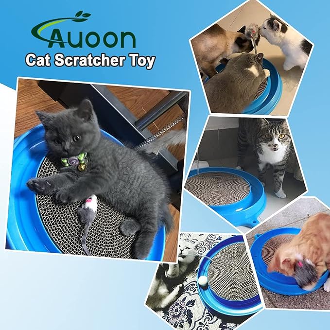 AUOON Cat Scratcher Toy, Cat Toy, Scratch pad,Scratching Toy,Post Pad Interactive Training Exercise Mouse Play Toy with Ball for Cat Kitty Puppy