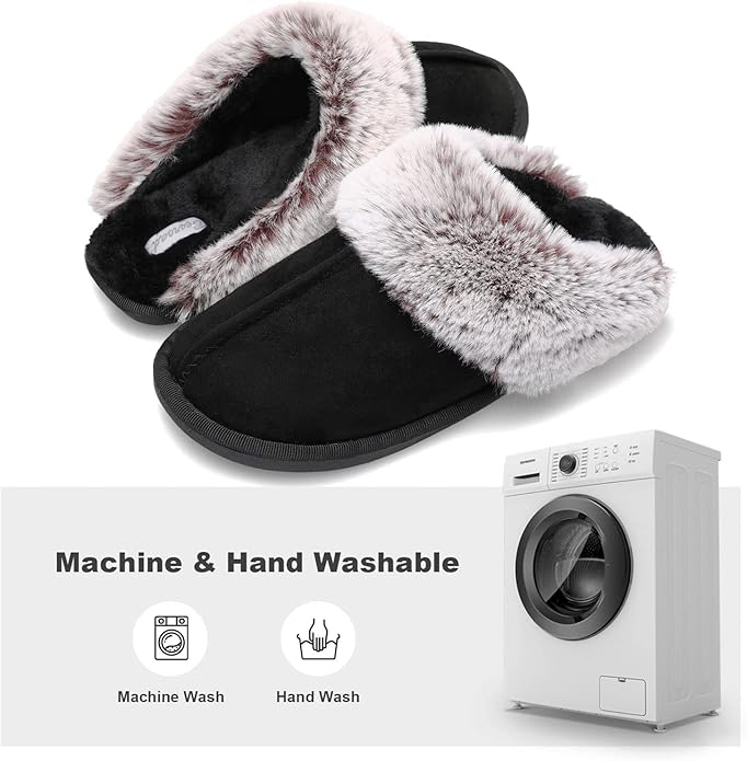 Besroad Winter Fuzzy House Slippers Sandals Plush Faux Fur Fluffy Flats Slippers Warm Slide Shoes for Women