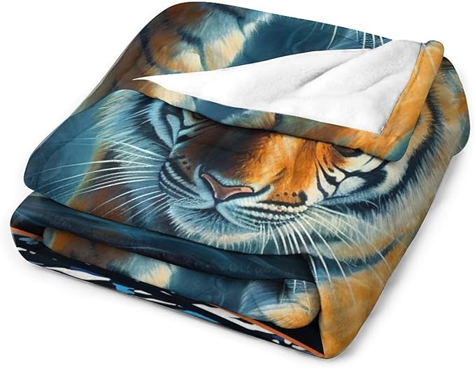 Mexican Tiger Blanket Wild Animal Print Throw Blankets for Couch Sofa Bed Stuff Decor Soft Cozy Fleece Plush Flannel Bedding for Baby Girls Boys Kids Women Man Adults Lover 40"x50"