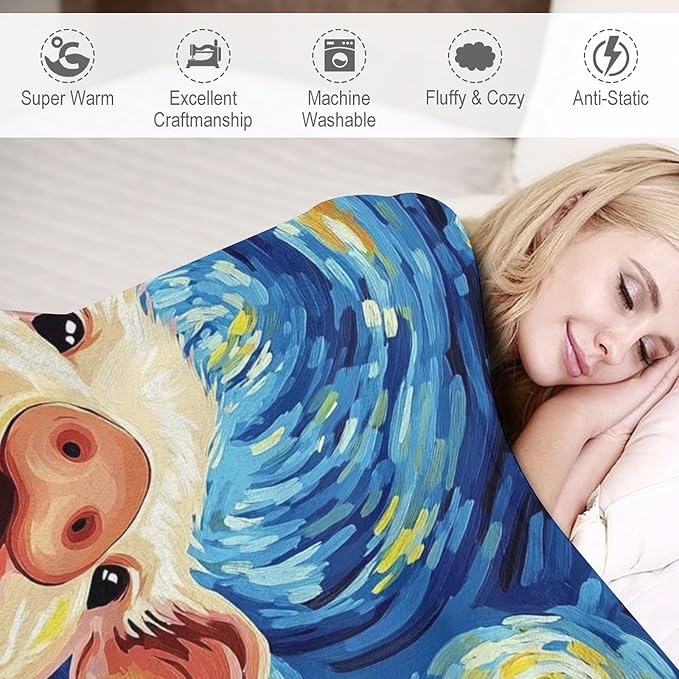 Pig Funny Gifts for Girls Boys Kids - Soft Warm Fleece Plush Blankets for Bed Sofa Couch - 40"x50"
