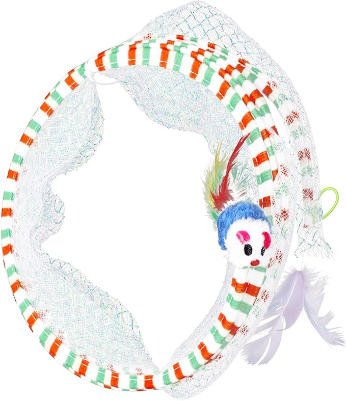 Cat Tunnel Toy with Interactive Kicking Toy for Cats and Kittens Engaging Play Kitten Accessory for Indoor Fun and Activity