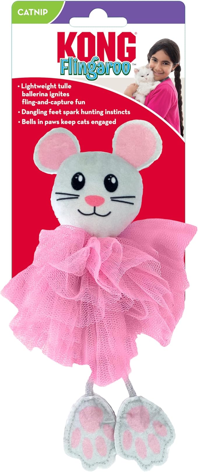 KONG Flingaroo Tutu Catnip Cat Toy, Assorted