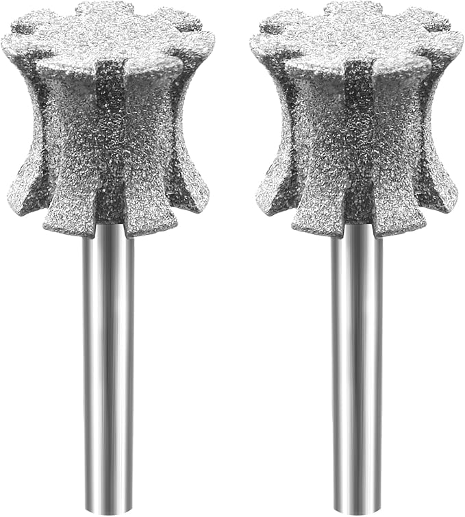 Fast Cooling Cat Dog Nail Grinder Tip Sawtooth Bit with Anti-Clogging, Diamond Pet Nail Grinder Wheel for Claw Care Grooming 1/8'' Dremel Sanding Drums Replacement for Anxious Dogs - SuperC 120# 2P