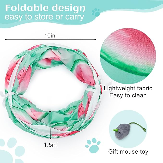 Cat Tunnel, S-Shape Cat Tunnels for Indoor Cats Foldable Cat Toys Cute Cat Tube with Mouse Toy Pet Cat Stuff