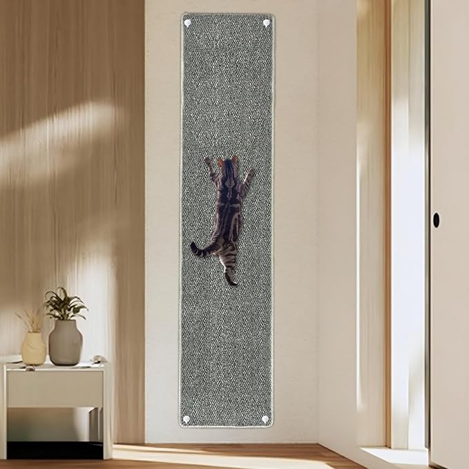 70.9"x 15.9" Thickened Extra Large Cat Wall Climbing Carpet, Cat Climbing Wall with 10pcs Fixed Nails for Indoor Cat Exercise,Cat Wall Scratcher,Wall Climbing Cat Carpet (Gray)