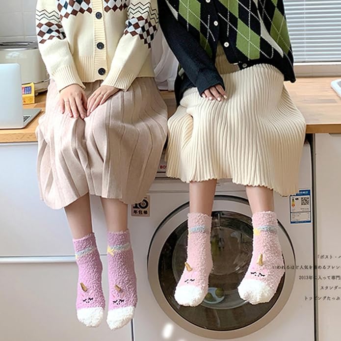 Benefeet Sox Cute Fuzzy Socks for Women Girls Fluffy Warm Cozy Novelty Slipper Socks Funny Animal Plush Sleeping Socks