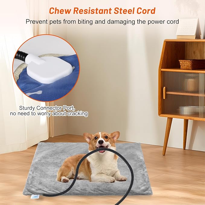 Pet Heating Pad for Cats Dogs, Electric Cat Heating Pad Indoor with Timer, 9 Level Temperature Dog Heating Pad Waterproof Heated Dog Pad Mat for Puppy Dog Cat (28.0x18.0 inch)
