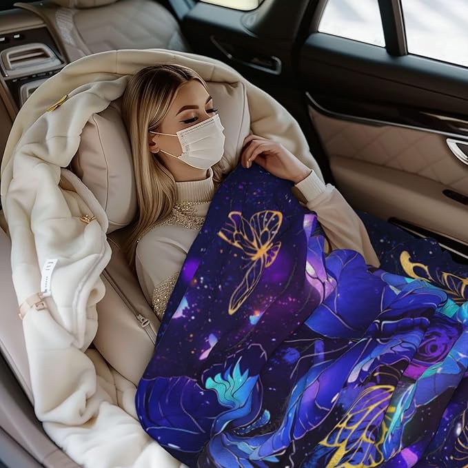 Butterfly Blanket Throw Blanket for Bed Soft Cozy Fluffy Couch Blankets Fleece Blanket Throw Gifts for Women Men Girls Boys 50"x40"