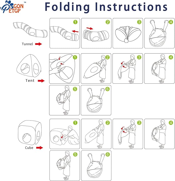 Cat Tunnel Toy and Cubes Combo, Cat Tunnels for Indoor Cats with Play Ball, Interactive Crinkle Collapsible Tent and Cubes, Cat Tube for Puppy Pet Rabbit - All in One Set of 3