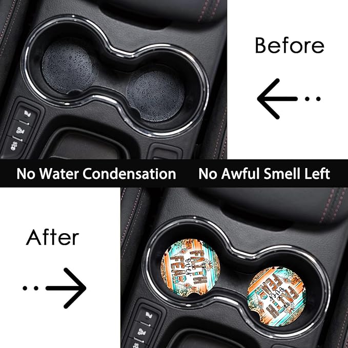 Car Coasters for Cup Holders,2 Pack Christian Gifts Car Cup Holder Coasters,2.75" Universal Size Anti Slip Rubber Mat,Automotive Cup Holder Decal Decor Accessories,Walk by Faith Gifts for Women,Mom